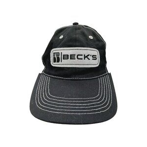 Beck's Seed Black White Adjustable Strap back Hat